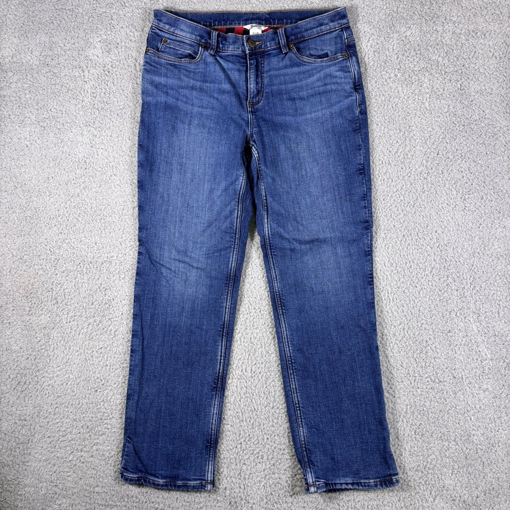 Duluth Trading Co Womens Jeans 10x29 Straight Leg Blue Denim Flannel Lined